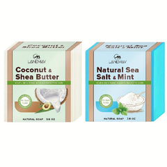 Skin Care Beauty Bar Soap with Coconut & Shea Butter, Salt & Mint