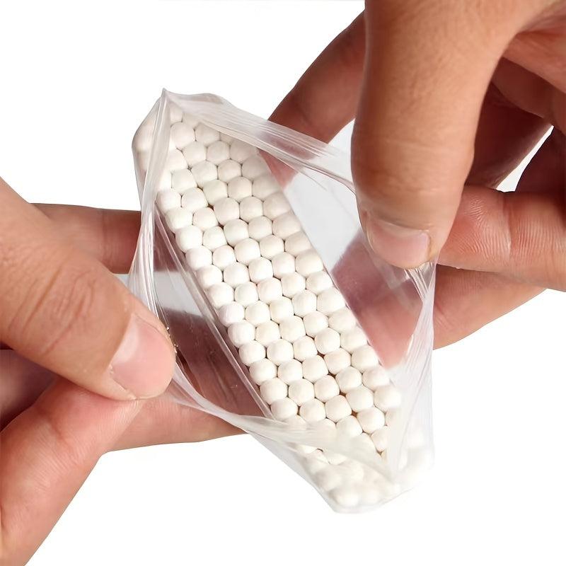 500pcs Disposable Cotton Swabs Double Round Tip for Ear Nose Clean
