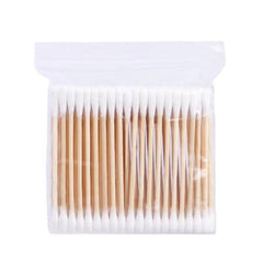 24 Packs Wooden Cotton Sticks for Ear Double Tipped Cotton Buds