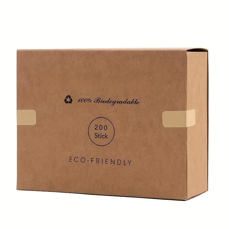 200pcs Double Round Tip Cotton Swabs with Case - Ear Nose Cleaning Beauty Tools