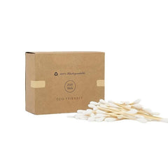 200pcs Double Round Tip Cotton Swabs with Case - Ear Nose Cleaning Beauty Tools