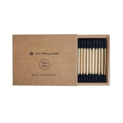 200pcs Double Round Tip Cotton Swabs with Case - Ear Nose Cleaning Beauty Tools