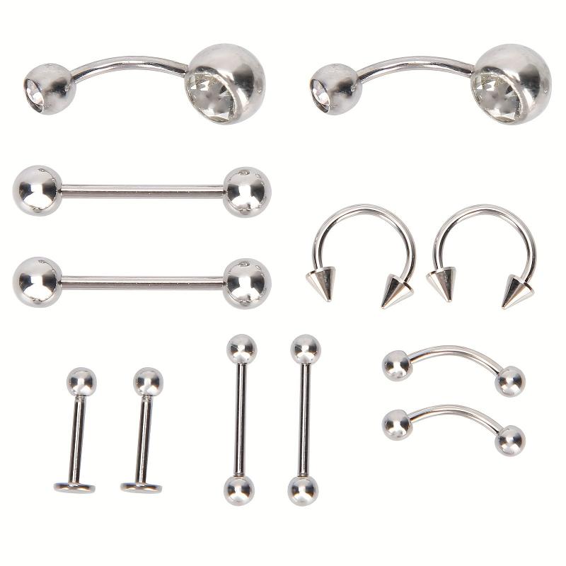 20PCS Professional Body Art Puncture Set for Navel, Tongue, Nose and More
