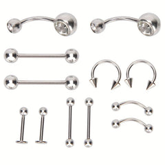 20PCS Professional Body Art Puncture Set for Navel, Tongue, Nose and More
