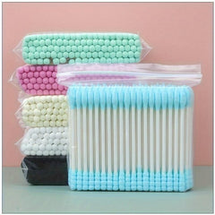 100pcs Mixed Disposable Makeup Cotton Buds with Paper Sticks
