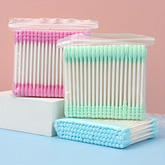 100pcs Mixed Disposable Makeup Cotton Buds with Paper Sticks