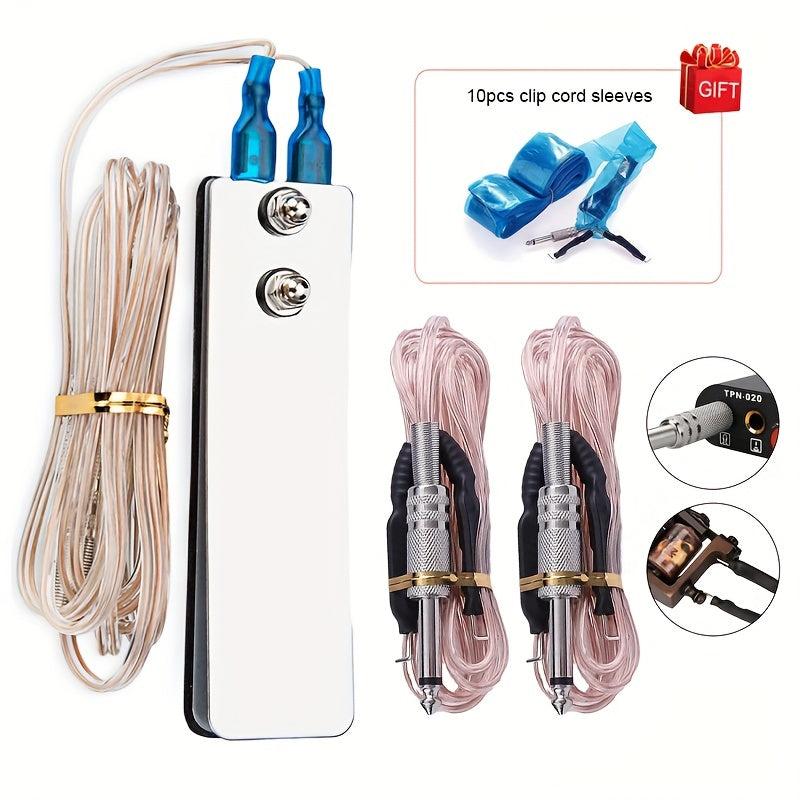 Tattoo Foot Pedal Kit w/ 1pc Machine Foot Switch Pedal & 2pcs Clip Cords