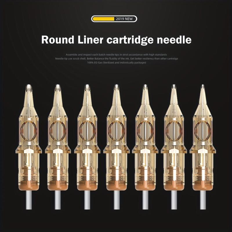 20pcs Tattoo Cartridge Needles Disposable Standard Round Liner Tattoo Supplies