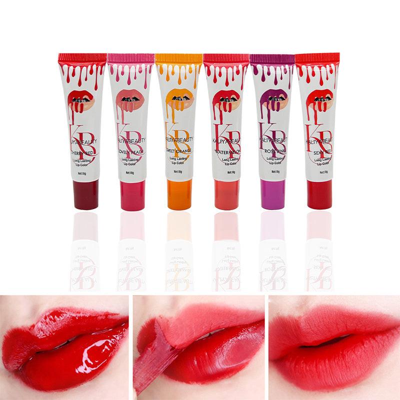 6PCS Peel Off Liquid Lipstick Set Waterproof Long Lasting Lip Gloss