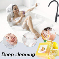 2pcs Lemon Soap 100g Deep Cleansing Exfoliating Face Body Care Unisex