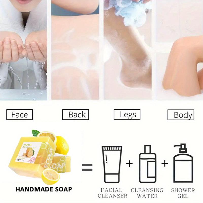 2pcs Lemon Soap 100g Deep Cleansing Exfoliating Face Body Care Unisex