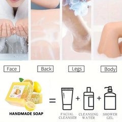 2pcs Lemon Soap 100g Deep Cleansing Exfoliating Face Body Care Unisex