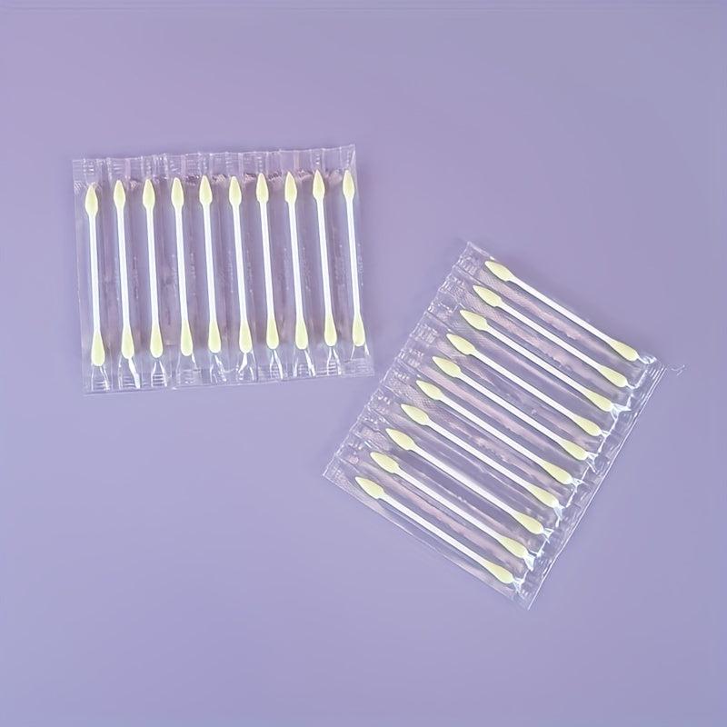 20pcs Disposable Cotton Swabs Individually Wrapped Round & Pointed Tip