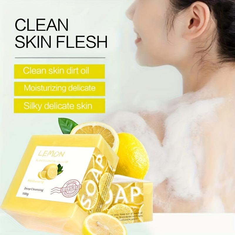Lemon Soap 4 Pack Deep Cleansing Exfoliating Moisturizing Care Skin Care Soap