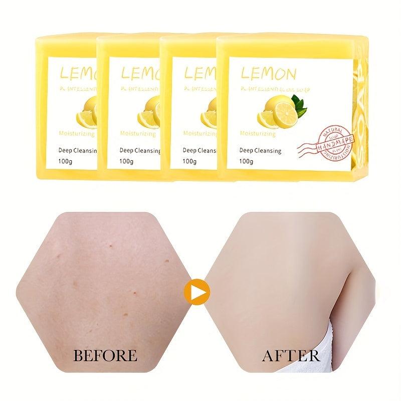 Lemon Soap 4 Pack Deep Cleansing Exfoliating Moisturizing Care Skin Care Soap