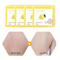 Lemon Soap 4 Pack Deep Cleansing Exfoliating Moisturizing Care Skin Care Soap
