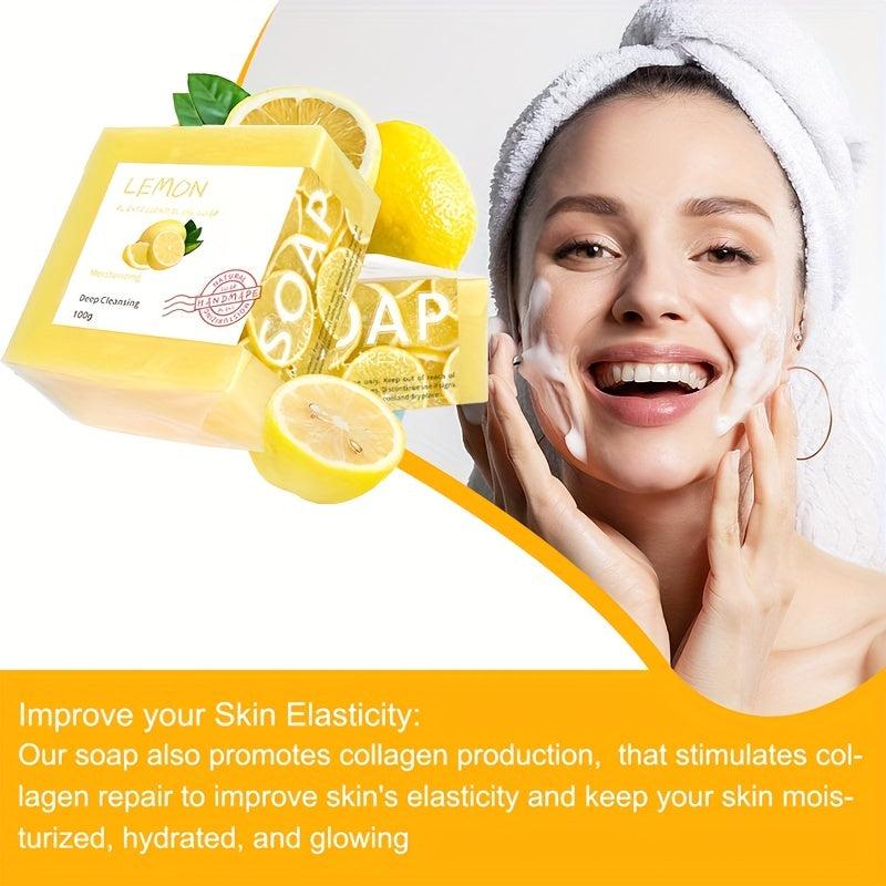Lemon Soap 4 Pack Deep Cleansing Exfoliating Moisturizing Care Skin Care Soap