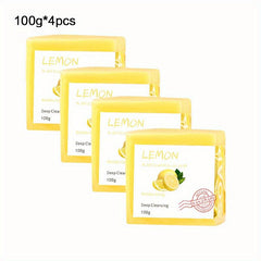 Lemon Soap 4 Pack Deep Cleansing Exfoliating Moisturizing Care Skin Care Soap