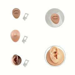 3D Silicone Ear Model Set for Body Puncture and Nose Nail Training
