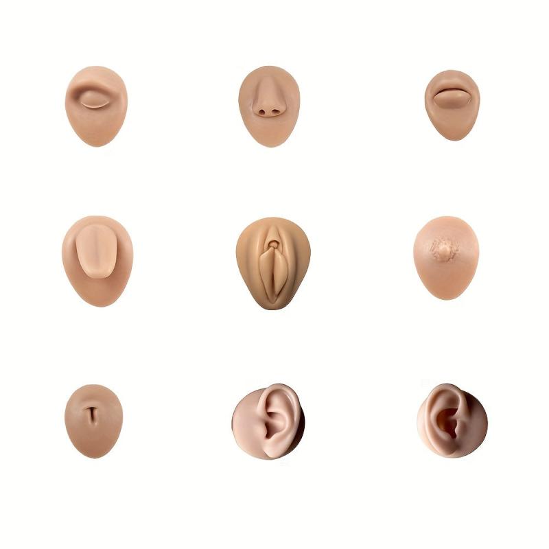 3D Silicone Ear Model Set for Body Puncture and Nose Nail Training
