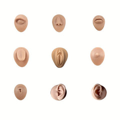 3D Silicone Ear Model Set for Body Puncture and Nose Nail Training