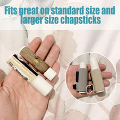 3 Pc Lip Balm Holder Keychain Clip Tight Knit Elastic Lipbalm Keychain