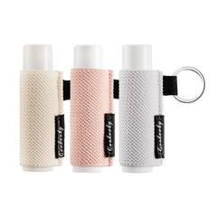 3 Pc Lip Balm Holder Keychain Clip Tight Knit Elastic Lipbalm Keychain