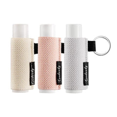 3 Pc Lip Balm Holder Keychain Clip Tight Knit Elastic Lipbalm Keychain