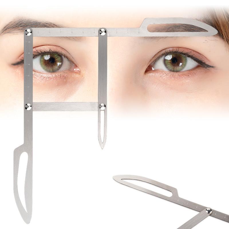 Eyebrow Measure Ruler Stainless Steel Three Point Positioning Balance Ruler