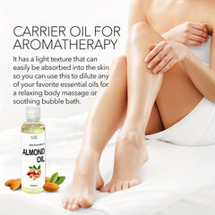 118ml Natural Almond Oil for Hair & Skin, 100% Pure & Cold Pressed