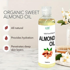 118ml Natural Almond Oil for Hair & Skin, 100% Pure & Cold Pressed