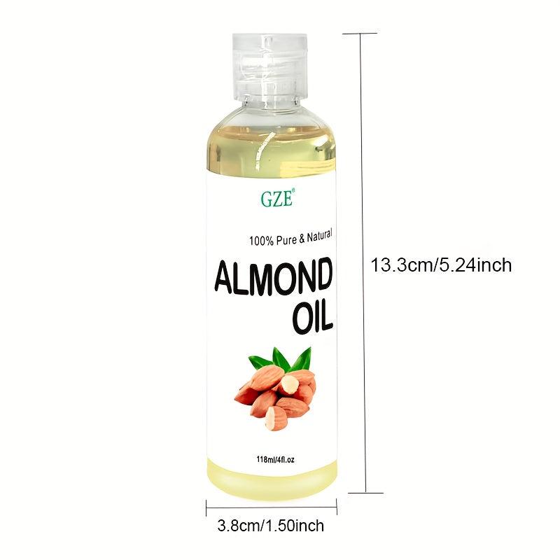 118ml Natural Almond Oil for Hair & Skin, 100% Pure & Cold Pressed
