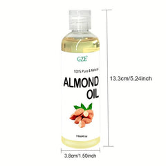 118ml Natural Almond Oil for Hair & Skin, 100% Pure & Cold Pressed