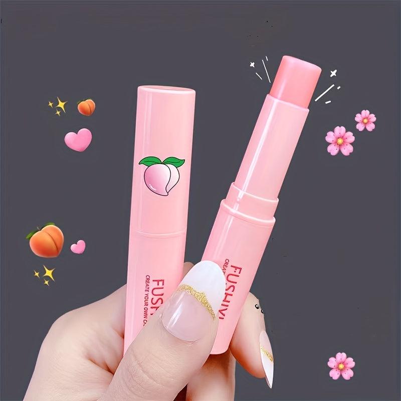 2pcs Natural Peach Lip Balm Moisturizing Lipstick
