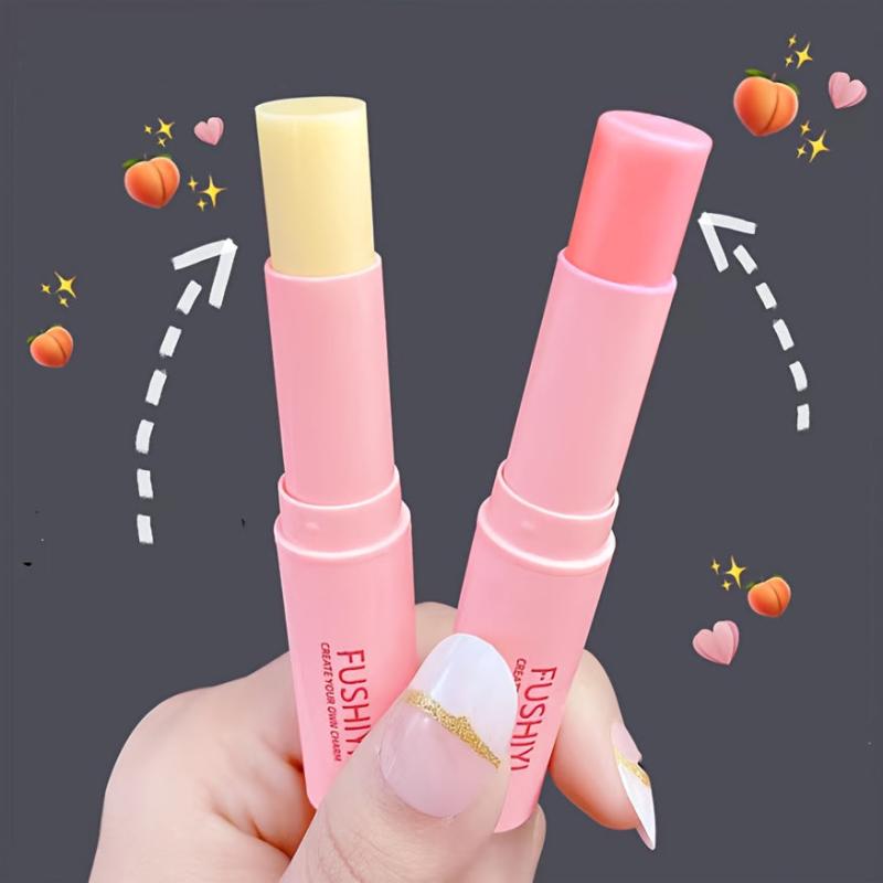 2pcs Natural Peach Lip Balm Moisturizing Lipstick