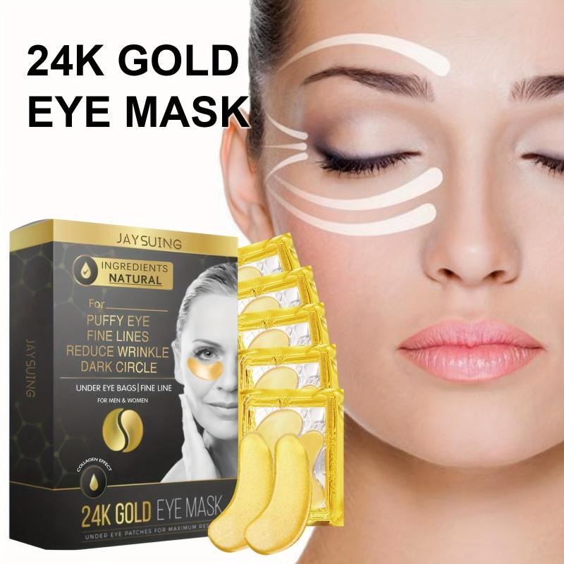 5 Pairs 24K Golden Eye Mask Eye Gel Dark Circle Puffiness Smooth Fine Lines