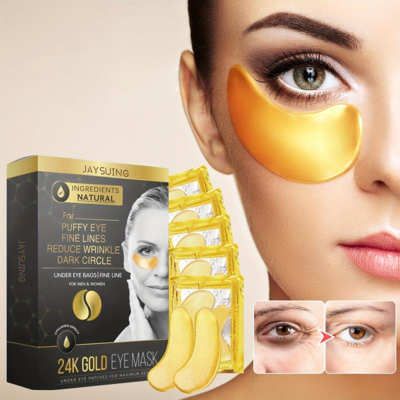 5 Pairs 24K Golden Eye Mask Eye Gel Dark Circle Puffiness Smooth Fine Lines