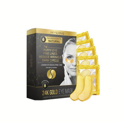5 Pairs 24K Golden Eye Mask Eye Gel Dark Circle Puffiness Smooth Fine Lines
