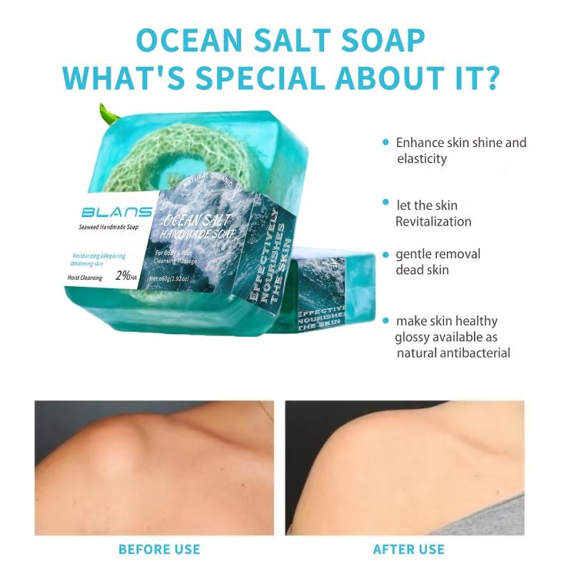 Ocean Salt Loofah Soap 100g Essential Moisturizing Cleansing Smoothing Skin
