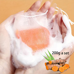 2pcs Turmeric Soap Bar with Bubble Nets