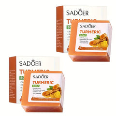 2pcs Turmeric Soap Bar with Bubble Nets