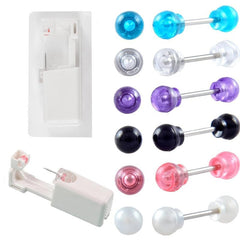 Disposable Ear Piercing Tool with 316L Surgical Steel Acrylic Ball Stud Earrings