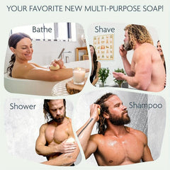 2-Pack Natural Peppermint Body Face Hand Soap Bar with Cocoa Butter & Olive