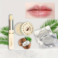 Coconut Lip Care Set: Mask, Balm & Gel - Hydrate & Plump Lips