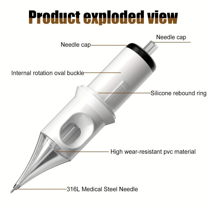 20Pcs Tattoo Cartridge Needles Disposable Standard Round Liner For Artists