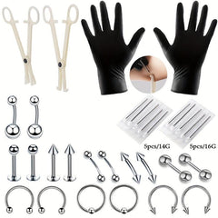 Professional Stainless Steel Body Piercing Kit 42pcs