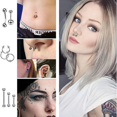 Professional Stainless Steel Body Piercing Kit 42pcs
