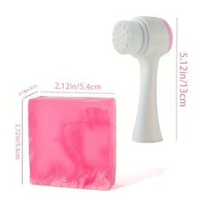 Double Sided Facial Brush + Rose Essential Soap