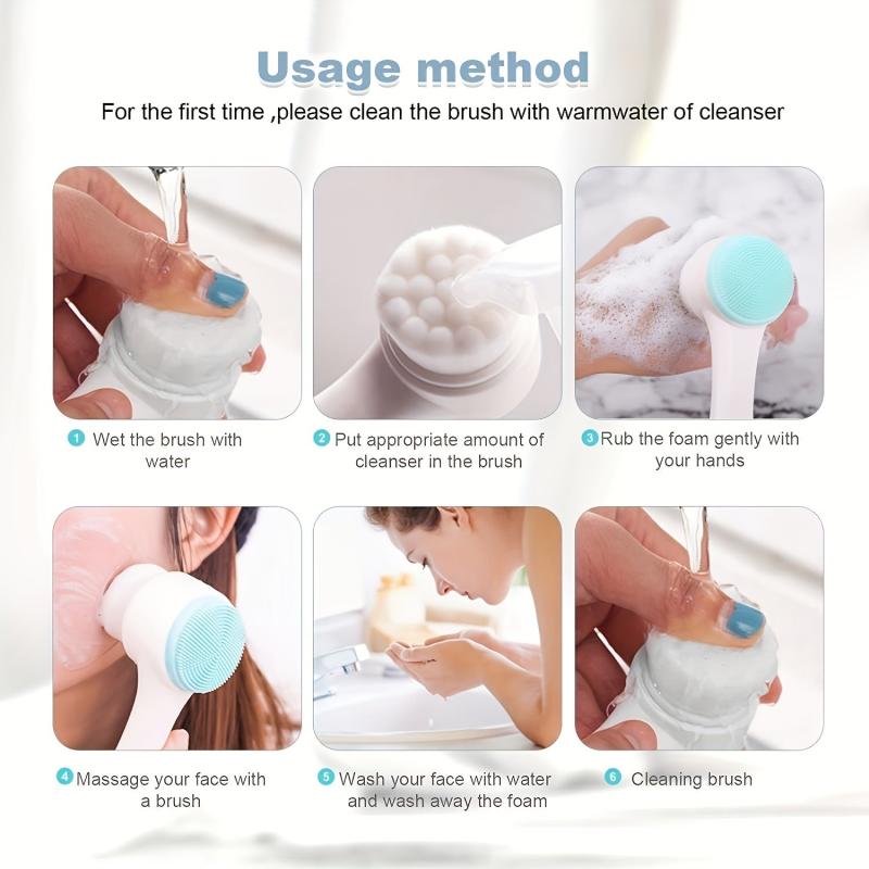 Lavender Soap Double Sided Face Wash Brush Face Soap