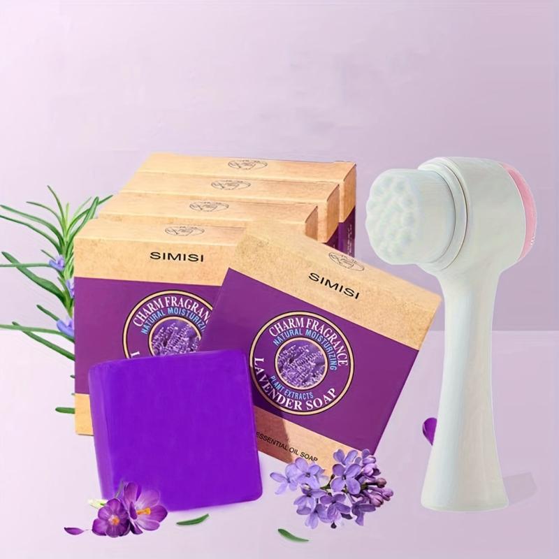 Lavender Soap Double Sided Face Wash Brush Face Soap
